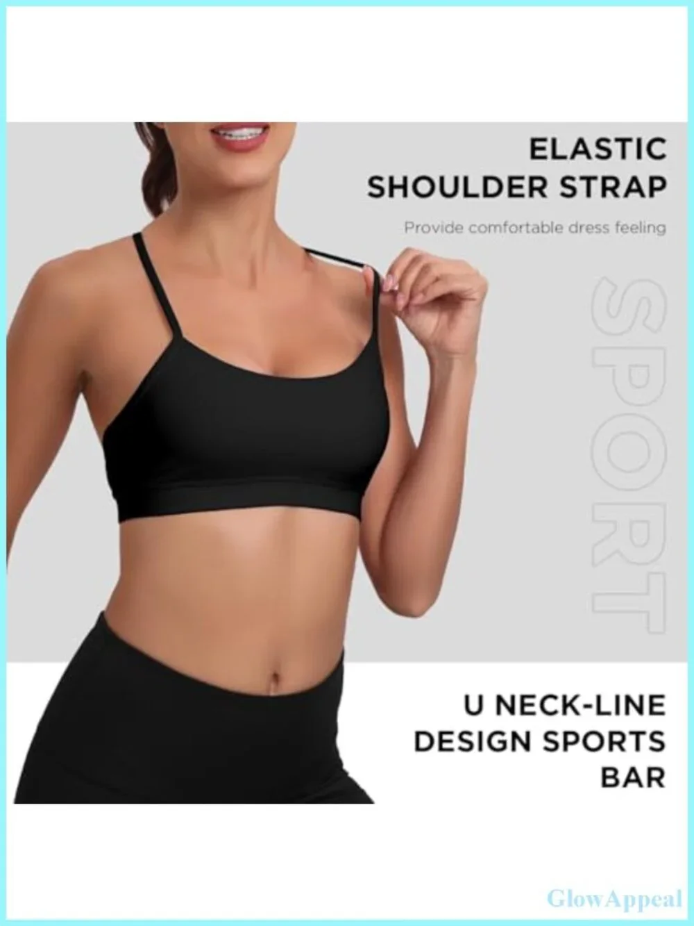 3 Pack Women's Y-Back Sports Bra with Removable Cups, Low Impact Wireless